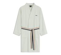 BOSS Peignoir en coton avec ceinture à rayures emblématiques - Style BLINEA White Bath robe XL, KIM-BLINEA Chaux L