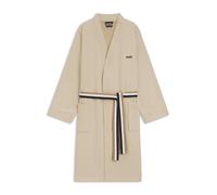 BOSS Peignoir en coton avec ceinture à rayures emblématiques - Style BLINEA White Bath robe XL, KIM-BLINEA Beige S
