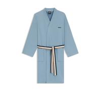 BOSS Peignoir en coton avec ceinture à rayures emblématiques - Style BLINEA White Bath robe XL, KIM-BLINEA bleu clair L