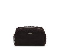 BOSS Petite pochette en suédine à logo doré - Style Sandy SM Pouch SH, 50573412 Marron foncé pcs.