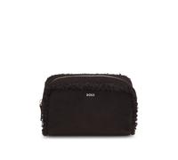 BOSS Pochette en suédine avec logo en lettres dorées - Style Sandy Pouch SH, 50573389 Marron foncé pcs.