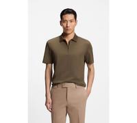 BOSS Polo à encolure zippée en coton et soie - Style L-Payrot 125, 50555939 Marron XXXL