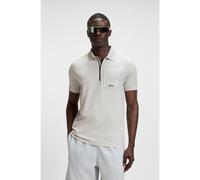 BOSS Polo à encolure zippée en coton stretch aux propriétés d’évacuation de l’humidité - Style Polo Urban Tech, 50544002 Gris chiné XXXL