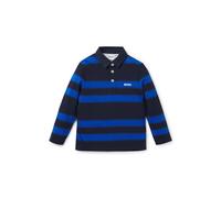 BOSS Polo à manches longues avec rayures et logo pour enfant - Style J51169/84908A, J51169 Bleu foncé 102