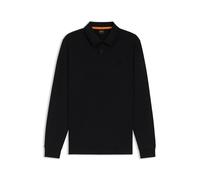 BOSS Polo à manches longues en coton avec détail de logo - Style Pe_interlock_long, 50527525 Noir XL