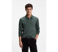 BOSS Polo à manches longues en coton avec détail de logo - Style Pe_interlock_long, 50527525 Vert sombre XXXL