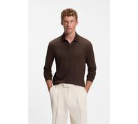BOSS Polo à manches longues en coton interlock avec logo - Style Pado 30, 50468392 Marron foncé S