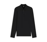 BOSS Polo à manches longues en coton interlock avec logo - Style Pado 30, 50468392 Noir 4XL