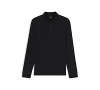 BOSS Polo à manches longues en coton interlock avec logo - Style Pado 30, 50468392 Noir XXL