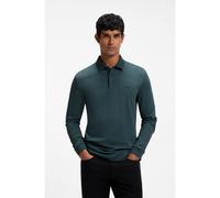 BOSS Polo à manches longues en coton interlock avec logo - Style Pado 30, 50468392 Vert sombre L