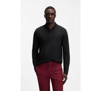 BOSS Polo à manches longues en piqué de coton - Style Plisy, 50536609 Noir 6XL