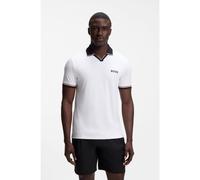 BOSS Polo actif Slim Fit avec détails à rayures emblématiques - Style PL_TOC Serve 2, 50559200 Blanc XXL