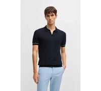 Boss - Polo Bleu Piqué Coupe Décontractée - Homme - Pulls - Bleu - Taille: S