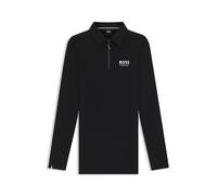 BOSS Polo d’entraînement d’équitation en matière power-stretch - Style ELTON SIGN.STRIPE TRAIN.POLO, B1M0405 Noir XS