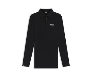 BOSS Polo d’entraînement d’équitation en matière power-stretch - Style ELTON SIGN.STRIPE TRAIN.POLO, B1M0405 Noir XS