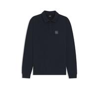 BOSS Polo d’équitation en maille de coton stretch avec patch logo - Style LUIS POLO SWEATER, B7M1201 Bleu foncé L