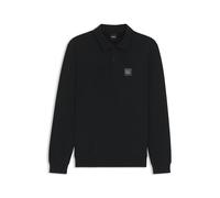 BOSS Polo d’équitation en maille de coton stretch avec patch logo - Style LUIS POLO SWEATER, B7M1201 Noir XL