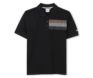 Boss - Polo Droit À Bande Rayée - Black - Garçon - 4 Ans