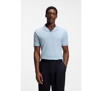 BOSS Polo en coton et lin à col Johnny - Style H-Pye 235, 50559173 bleu clair L