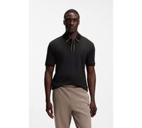 BOSS Polo en coton interlock avec finitions rayées - Style PL_Cord Paddy, 50570008 Noir S