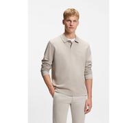 BOSS Polo en coton mélangé à la structure gaufrée - Style Petempestolong, 50520710 Gris chiné XXXL