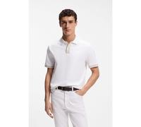 BOSS Polo en coton mercerisé avec finitions à rayures - Style H-Parlay 238, 50559668 Blanc XXXL