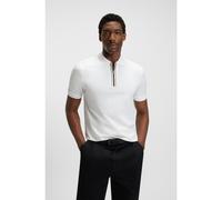 BOSS Polo en coton mercerisé avec patte zippée - Style H-Paras 65, 50543880 Blanc XL