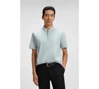 BOSS Polo en coton mercerisé avec patte zippée - Style H-Paras 65, 50543880 bleu clair XL