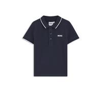 BOSS - Polo Manches Courtes Bleu 100% Coton 12ANS