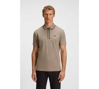 BOSS Polo en coton stretch à rayures contrastantes - Style Philix Tape, 50537489 Brun chiné XXXL