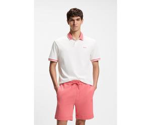 BOSS Polo en jersey de coton avec détails rayés - Style Pe_Blocks, 50561815 Blanc XL