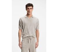 BOSS Polo en maille à col Johnny avec imprimé graphique - Style Asurfo, 50558741 Gris chiné S
