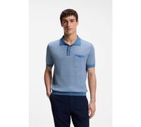 BOSS Polo en maille de coton et de soie à motif géométrique - Style L-Lomato, 50565534 bleu clair M