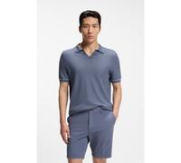 BOSS Polo en maille de coton mélangé à rayure horizontale - Style H-Narciso, 50560483 Bleu foncé XL