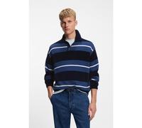 BOSS Polo en maille de coton mélangé à rayures larges - Style Amburgh, 50555857 Bleu foncé S