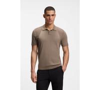 BOSS Polo en maille de coton mélangé avec Structure bodymapping - Style KN_Momentum-Lite PS, 50558353 Brun chiné L