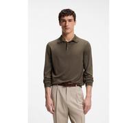 BOSS Polo en maille de laine, soie et cachemire - Style L-Ovio, 50544809 Marron foncé XL
