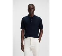 BOSS Polo en maille torsadée de soie et de coton - Style L-Incanto, 50543207 Bleu foncé XXL