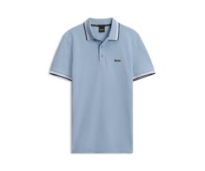 BOSS Polo en piqué de coton avec détails de logo - Style Paddy, 50469055 bleu clair S