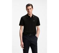 BOSS Polo en piqué de coton avec liserés contrastants - Style Parlay 190, 50494697 Noir XS