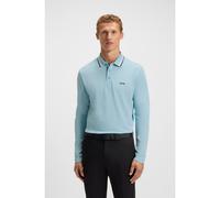 BOSS Polo en piqué de coton avec logo contrastant - Style Plisy, 50536609 bleu clair M