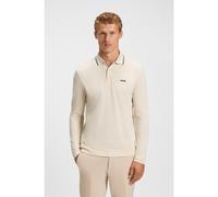 BOSS Polo en piqué de coton avec logo contrastant - Style Plisy, 50536609 Naturel M