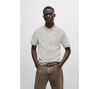 BOSS Polo en piqué de coton avec logo imprimé - Style PeoxfordNew, 50507814 Naturel S