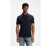 BOSS Polo en piqué de coton avec rayure contrastante au col - Style Passerford, 50566185 Bleu foncé S