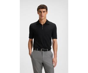BOSS Polo en tissage piqué avec encolure zippée - Style H-Paras 57, 50544091 Noir XL