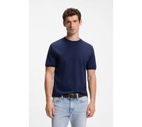 BOSS Polo Regular en jacquard de coton et de soie - Style L-Tesar 141, 50565889 Bleu foncé S