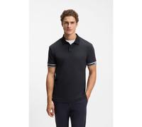 BOSS Polo Slim en coton avec bas de manches à rayures - Style Polo Zone, 50544448 Bleu foncé M