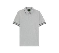 BOSS Polo Slim en coton avec bas de manches à rayures - Style Polo Zone, 50544448 Gris chiné XL