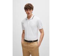 BOSS Polo Slim Fit en coton à col rayé - Style Penrose 38, 50469360 Blanc L