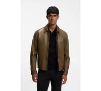 BOSS Porsche x BOSS veste en cuir avec fermoir magnétique dissimulé - Style LH_PS Icons70 ST, 50569177 Marron L